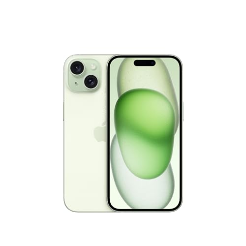 Un iPhone 15 verde è posizionato su una superficie chiara, con riflessi luminosi che ne evidenziano il design elegante. Sullo sfondo, si intravede un ambiente luminoso e moderno.