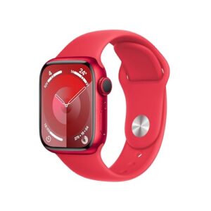 Apple Watch Series 9 GPS 41mm Smartwatch con cassa in alluminio (PRODUCT) RED e Cinturino Sport (PRODUCT) RED - M/L. Fitness tracker, app Livelli O₂, display Retina always-on, resistente all’acqua