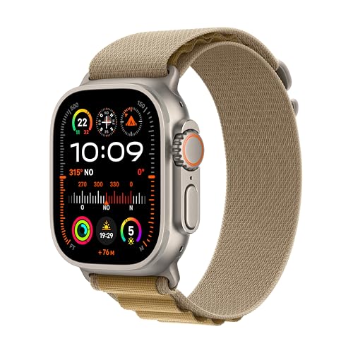 Apple Watch Ultra 2 GPS + Cellular, Cassa 49 mm in titanio naturale con Alpine Loop Sahara - Medium