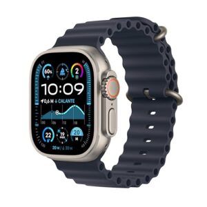 Apple Watch Ultra 2 GPS + Cellular, Cassa 49 mm in titanio naturale con Cinturino Ocean blu navy