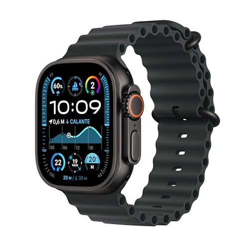 Apple Watch Ultra 2 GPS + Cellular, Cassa 49 mm in titanio nero con Cinturino Ocean nero
