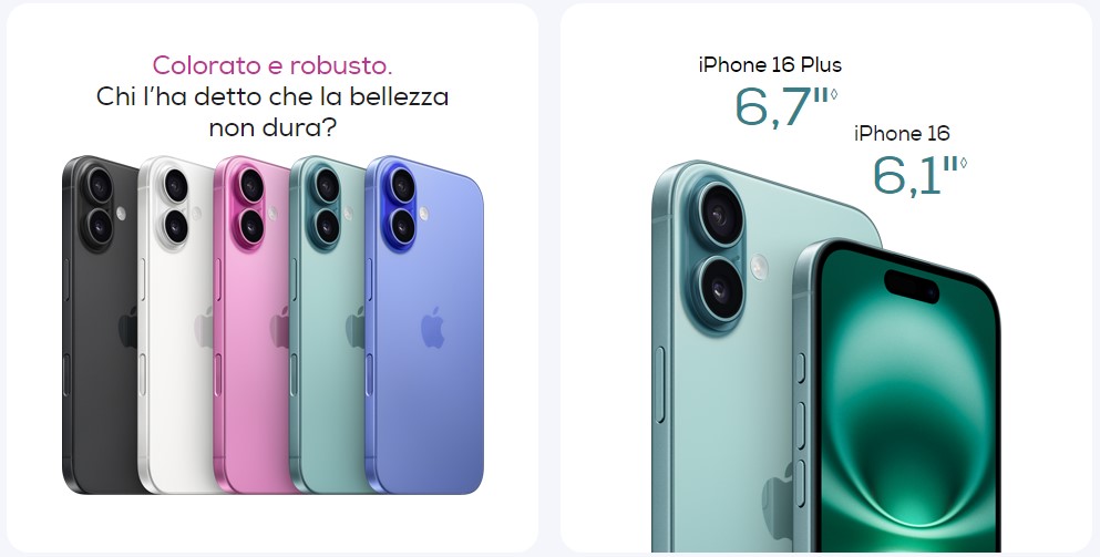 iPhone 16 Dimensioni e olori