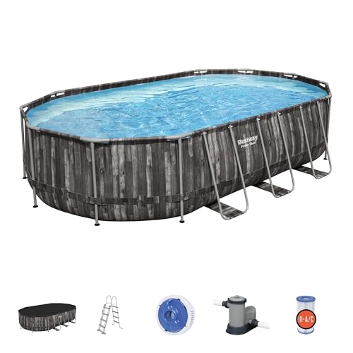 Bestway 5611R Set Piscina Fuori Terra Power Steel Ovale da 610X366X122 cm