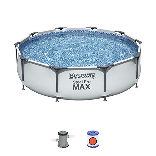 Bestway 56408-3 Set Piscina Fuori Terra Steel Pro MAX Rotonda da 305x76 cm