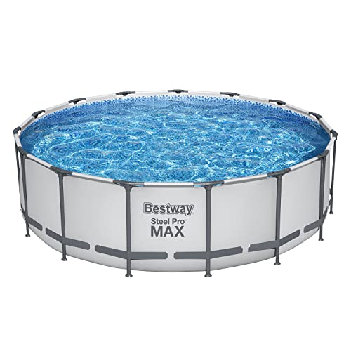 Bestway 56438-5 Set Piscina Fuori Terra Steel Pro MAX Rotonda da 457x122 cm