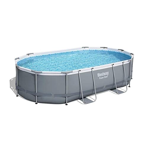 Bestway 56448-3 Set Piscina Fuori Terra Power Steel Ovale da 488x350x107 cm