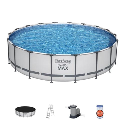Bestway 56462-3 Set Piscina Fuori Terra Steel Pro MAX Rotonda da 549x122 cm