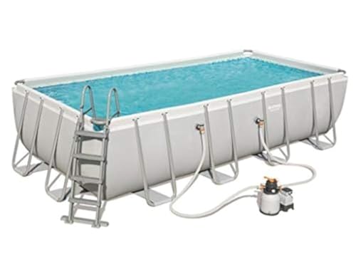 Bestway 56466-2 Set Piscina Fuori Terra Power Steel Rettangolare da 549x274x122 Cm