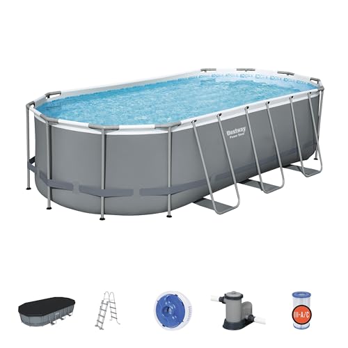 Bestway 56710-3 Set Piscina Fuori Terra Power Steel Set Ovale da 549x274x122 cm