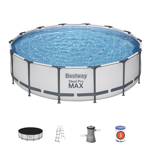 Bestway 56950-3 Set Piscina Fuori Terra Steel Pro MAX Rotonda da 427x107 cm