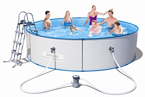 Bestway Hydrium 56384 Piscina con bordi Piscina rotonda 17430L Blu, Grigio piscina fuori terra