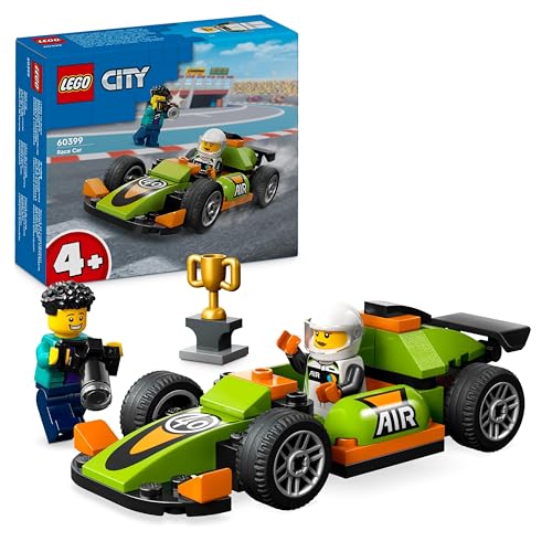 LEGO City Auto da Corsa Verde, Macchina Giocattolo, Modellino da Costruire di Veicolo Formula 1 in Stile Classico, Gioco per Bambini e Bambine da 4 Anni in su con Starter Brick e Minifigure 60399