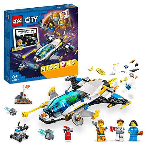 LEGO City Missioni di Esplorazione su Marte, Set di Costruzioni per un'Avventura Digitale Interattiva con Astronave Giocattolo, Rover Planetario, 3 Minifigure e un Cane Robot, Giochi per Bambini 60354