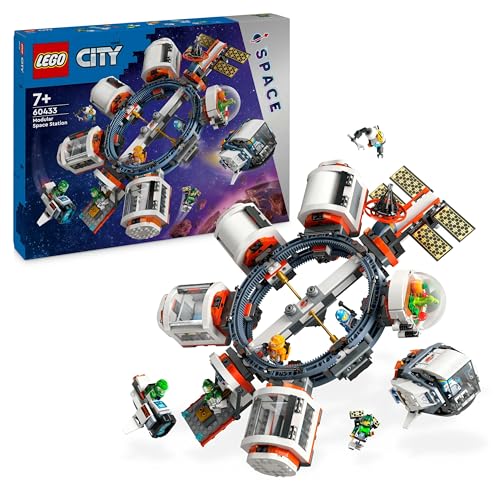 LEGO City Stazione Spaziale Modulare, Modellino Giocattolo da Costruire per Collegare Astronavi, Moduli e Veicoli Spaziali, Gioco per Bambini da 7 Anni in su con Minifigure di Astronauti e Robot 60433