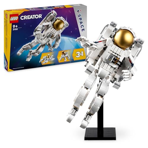 LEGO Creator 3 in 1 Astronauta Spaziale Trasformabile in Cane Giocattolo o in Modellino di Astronave Viper Jet, Giochi da Costruire per Bambini e Bambine da 9 Anni, Idea Regalo a Tema Spazio 31152