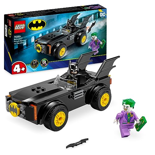 LEGO DC Inseguimento sulla Batmobile: Batman vs. The Joker, Starter Set con 2 Minifigure di Supereroi, Giochi per Bambini e Bambine Prescolari dai 4 Anni in Su, Costruzione Veloce e Divertente 76264