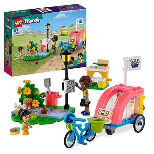 LEGO Friends Bici di Soccorso dei Cani, Giochi per Bambini per la Cura degli Animali Domestici con Animale Giocattolo e 2 Mini Bamboline, Personaggi Serie 2023 41738