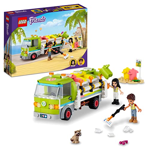 LEGO Friends Camion Riciclaggio Rifiuti, con Mini Bambolina Emma, Set Costruzioni Nettezza Urbana Giocattolo, Giochi per Bambini dai 6 Anni 41712