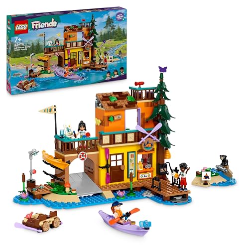 LEGO Friends Campo Avventura - Sport Acquatici, Giochi di Ruolo Educativi per Bambine e Bambini da 7 Anni con Molo e Campeggio Giocattolo da Costruire, Accessori e 3 Personaggi, Idea Regalo 42626