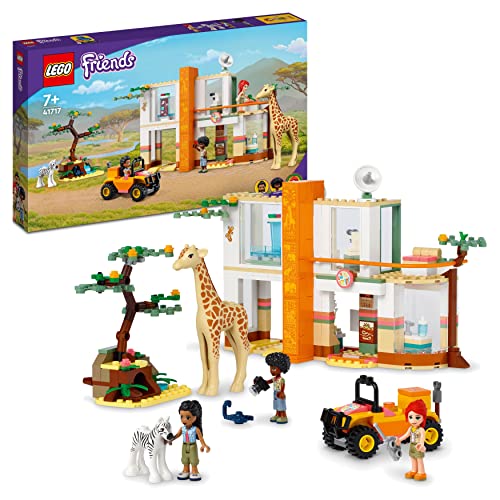 LEGO Friends Il Soccorso degli Animali di Mia, Set Costruzioni con Jeep e Figure di Zebra e Giraffa Giocattolo, Giochi per Bambini, Idea Regalo 41717