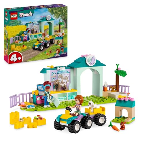 LEGO Friends La Clinica Veterinaria degli Animali della Fattoria, Gioco del Dottore per Bambine e Bambini da 4 Anni in su con 2 Mini Bamboline tra cui Autumn, 3 Animali e un Trattore Giocattolo 42632