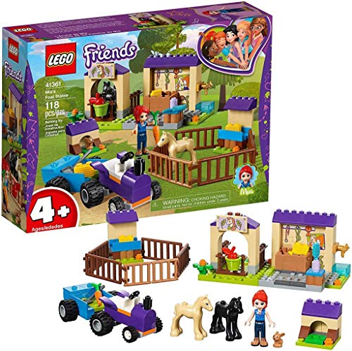 LEGO Friends La Scuderia dei Puledri di Mia con la Mini-Doll di Mia, Le Figure di 2 Cavallini e del Coniglio, Un Trattore con Rimorchio, Fattoria Giocattolo per Bambini, 41361