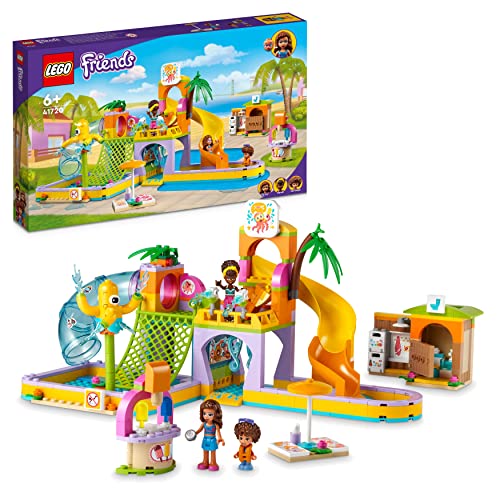 LEGO Friends Parco Acquatico, Set con Piscina con Scivolo, Gioco Estivo con Mini Bamboline, Idea Regalo, Giochi per Bambini e Bambine dai 6 Anni 41720