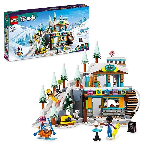 LEGO Friends Pista da Sci e Baita, Set Sport Invernali, Giochi per Bambine, Bambini, Ragazzi e Ragazze con Mini Bamboline di Liann, Aron e Zac e Figura Di Animale Fox, Regalo Creativo per Natale 41756