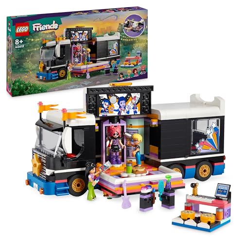 LEGO Friends Tour Bus delle Pop Star, Giochi Musicali per Bambine e Bambini da 8 Anni in su con Modellino da Costruire di Autobus Giocattolo e 4 Mini Bamboline di Paisley, Ley-La, Olly e Liann 42619