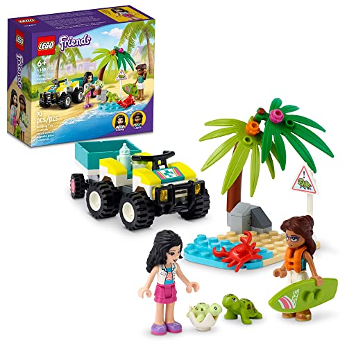 LEGO Friends Veicolo di Protezione delle Tartarughe, Animali Marini Giocattolo per Bambini dai 6 Anni, ATV e Roulotte 41697