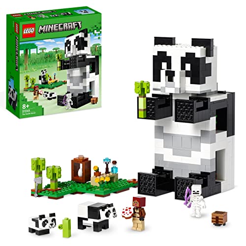 LEGO Minecraft Il Rifugio del Panda, Modellino da Costruire di Casa Giocattolo con Personaggi e Animali, Giochi per Bambini, Ragazzi e Ragazze, Idea Regalo 21245