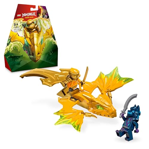 LEGO NINJAGO Attacco del Rising Dragon di Arin, Giochi d'Azione per Bambini e Bambine da 6 Anni in su, Action Figure di Drago Giocattolo da Costruire con 2 Minifigure e Spade Ninja 71803