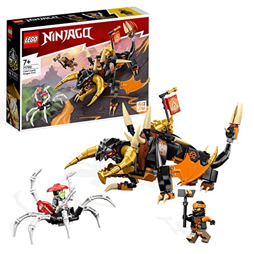 LEGO NINJAGO Drago di Terra di Cole - EVOLUTION, Drago Giocattolo Potenziabile per Bambini con Figura di Scorpione da Battaglia e 2 Minifigure 71782