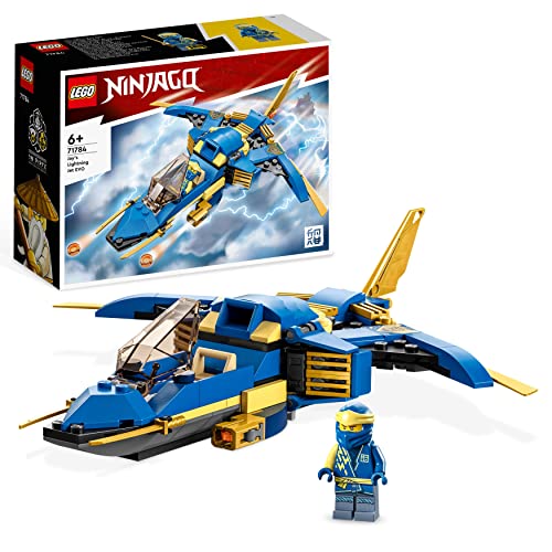 LEGO NINJAGO Jet-Fulmine di Jay - EVOLUTION, Set Aereo Giocattolo Potenziabile, Aeroplano da Costruire, Idea Regalo di Compleanno per Bambini e Bambine 71784