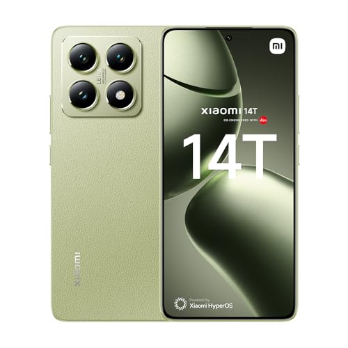 Xiaomi 14T (Smartphone) Display da 6.67'' AI, MTK 8300-Ultra, Leica Summilux, AISP, Supporta HyperCharge 67W, 3.35GHz, 12GB+256GB, Lemon Green