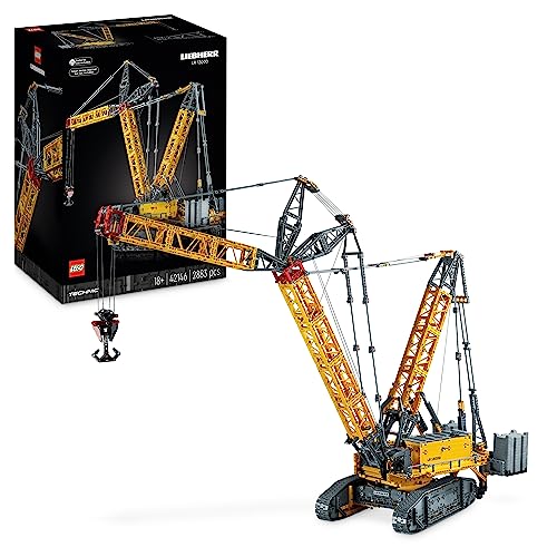 LEGO 42146 Technic Gru Cingolata Liebherr LR 13000, Kit di Modellismo per Adulti, Costruisci il Miglior Veicolo da Cantiere Telecomandato con App Control+ e Sistema con Argano e Braccio Oscillante