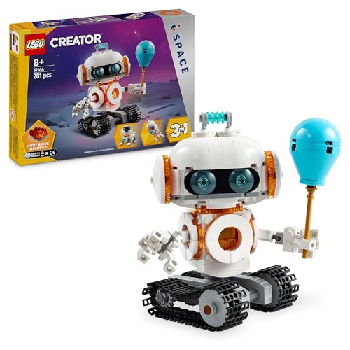 LEGO Creator 3 in 1 Robot Spaziale Giocattolo - Si Trasforma in Cane o in Razzo - Set di Costruzioni per Bambini, Bambine, Ragazzi e Ragazze da 8 Anni - Idea Regalo di Compleanno Creativa - 31164
