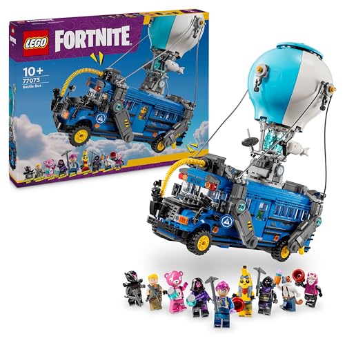 LEGO Fortnite Bus della Battaglia, Autobus Giocattolo da Costruire con 10 Personaggi e Accessori, Giochi Creativi per Bambini e Bambine da 10 Anni da Collezione, Idee Regalo di Compleanno 77073