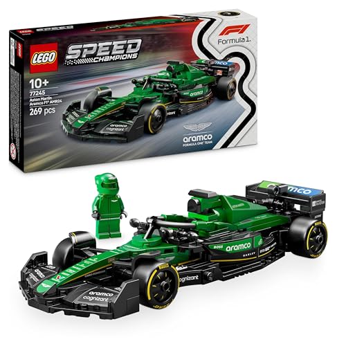 LEGO Speed Champions Auto da Corsa Aston Martin Aramco F1 AMR24 Macchina Giocattolo da Collezione con Minifigure del Pilota, Modello per Bambini da 10 Anni o per Adulti Fan della Formula 1 77245