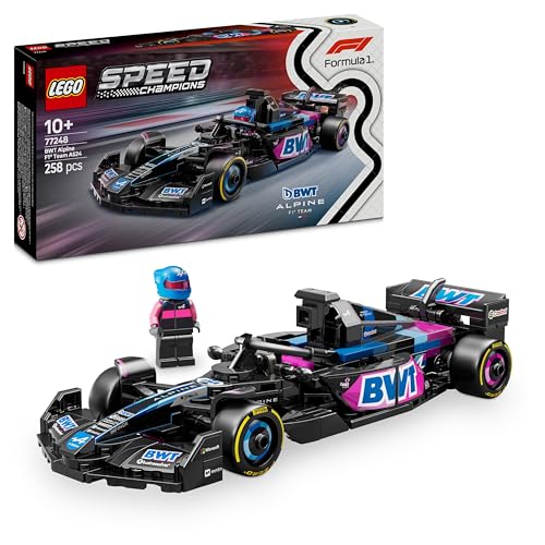 LEGO Speed Champions Auto da Corsa BWT Alpine F1 Team A524 Macchina Giocattolo da Collezione con Minifigure del Pilota, Modello per Bambini e Bambine da 10 Anni o per Adulti Fan della Formula 1 77248