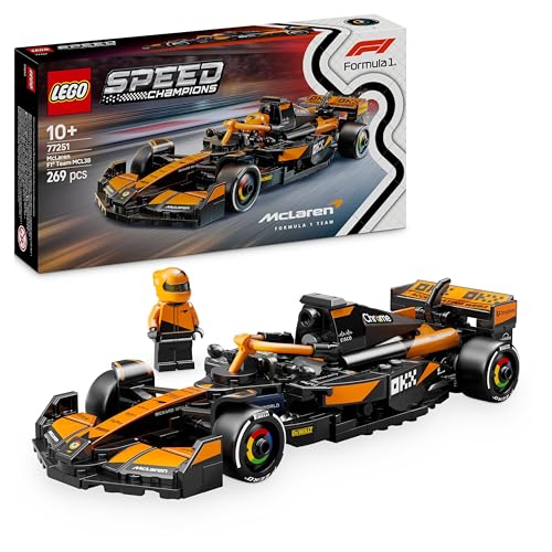 LEGO Speed Champions Auto da Corsa McLaren F1 Team MCL38 Macchina Giocattolo da Collezione con Minifigure del Pilota, Modello per Bambini e Bambine da 10 Anni o per Adulti Fan della Formula 1 77251