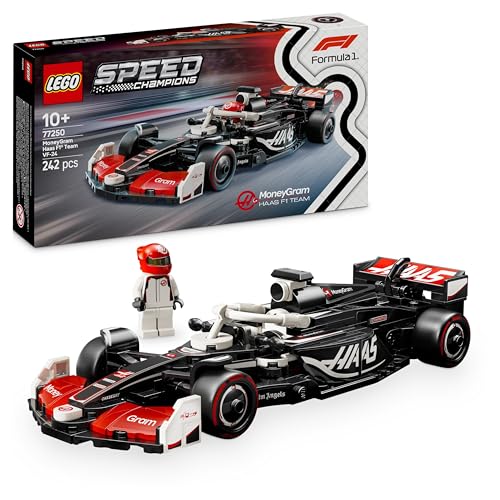LEGO Speed Champions Auto da Corsa MoneyGram Haas F1 Team VF-24 Macchina Giocattolo da Collezione con Minifigure del Pilota, Modello per Bambini da 10 Anni o per Adulti Fan della Formula 1 77250