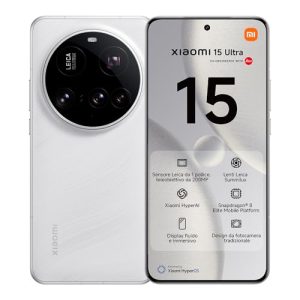 Xiaomi 15 Ultra Smartphone, 16+512GB, Bianco, Lenti Leica Summilux, Sensore principale da 1 pollice, 200MP, Batteria da 5.410mAh, HyperCharge da 90W, HyperAI (Caricabatterie non incluso)