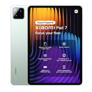 Xiaomi Pad 7, (Tablet) display da 11.2'', 8+128GB, Verde, batteria da 8850mAh, Ricarica Turbo da 45W, HyperAI (Alimentatore non incluso)