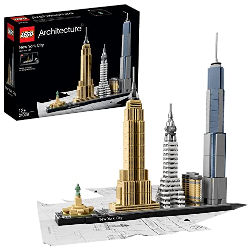 LEGO Architecture New York City, Set Modellino da Costruire della Collezione Skyline, Progetto Fai da Te di Kit Modellismo Adulti, Hobby Creativo con Monumenti, Idea Regalo Decorazione per Casa 21028