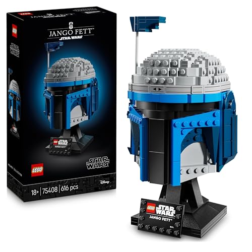 LEGO Star Wars 75408 Casco di Jango Fett - Modellino Replica dal Mandaloriano - Kit di Modellismo per Adulti da Costruire con Supporto, Targhetta e Antenna - Regalo per i Fan de L'Attacco dei Cloni