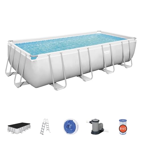 Bestway 56465-3 Set Piscina Fuori Terra Power Steel Rettangolare da 549x274x122 cm