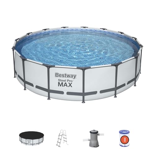 Bestway 56488-3 Set Piscina Fuori Terra Steel Pro MAX Rotonda da 427x107 cm