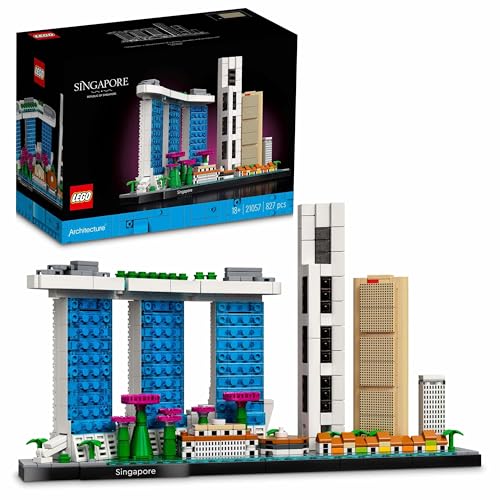LEGO Architecture Singapore, Kit Modellismo per Adulti da Collezione, Idea Regalo per Uomo, Donna, Lui o Lei, Set di Costruzioni della Collezione Skyline, Hobby Creativo Fai da Te 21057