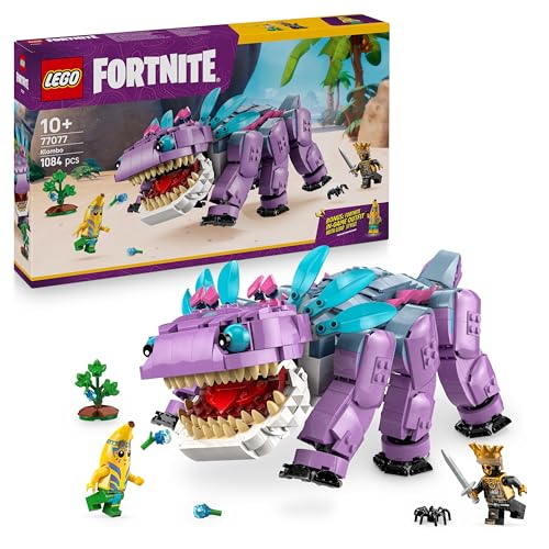 LEGO Fortnite Klombo - Action Figure Giocattolo di Dino da Esposizione - Include le Minifigure di Bananita e Oro - Regalo da Gaming per Bambini, Bambine e Fan del Videogioco da 10 Anni in su - 77077